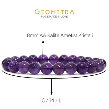 Ametist Doğaltaş Bileklik |  Erkek Kadın Trend Hediye - Görsel 2