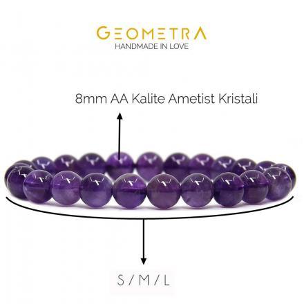 2 ametist dogaltas bileklik 8mm geometra