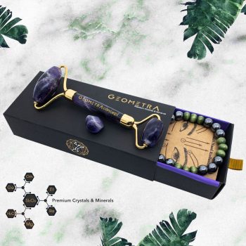 Ametist Taşı | Yüz Masaj Aleti | Premium Geometra Face Roller - Görsel 2