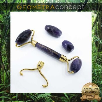 Ametist Taşı | Yüz Masaj Aleti | Premium Geometra Face Roller - Görsel 3