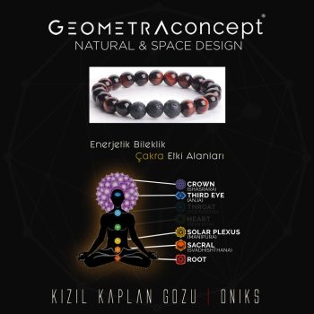 Kızıl Kaplangözü | Lav Taşı | Ruh Eşi Difüzör Doğaltaş Bileklik Seti - Görsel 5