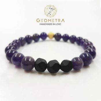 Ametist | Oniks | Ruh Eşi Doğaltaş Bileklik Seti | 22 Ayar Altın Kaplama | Premium Sirius - Görsel 3