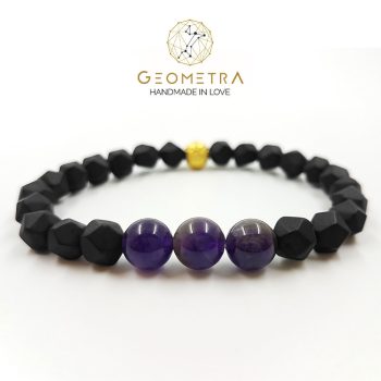 Ametist | Oniks | Ruh Eşi Doğaltaş Bileklik Seti | 22 Ayar Altın Kaplama | Premium Sirius - Görsel 5