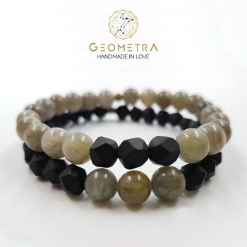 Labradorit | Oniks | Ruh Eşi Doğaltaş Bileklik Seti | Premium Sirius