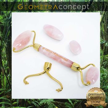 Pembe Kuvars | Yüz Masaj Aleti | Premium Geometra Face Roller - Görsel 3