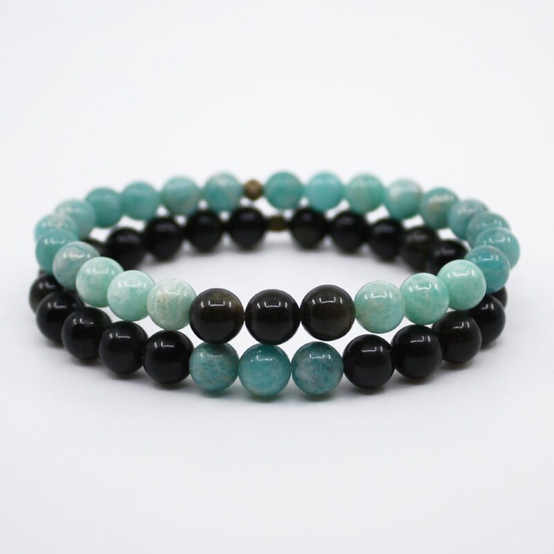Amazonit Obsidyen Dogaltas Mineral Bileklik Sevgiliye Hediye Geometra