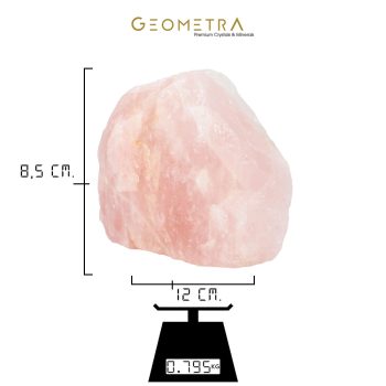 Pembe Kuvars Taşı | Doğaltaş Mineral | Premium Kütle | 795 gr. - Görsel 2