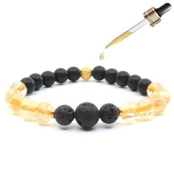 Sitrin | Lav Taşı | Oniks | Premium 22K Aurum Difüzör Bileklik | Gül Yağı - Görsel 3