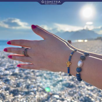 Lapis Lazuli | Barok İnci | 22 Ayar Altın Kaplama Premium Doğaltaş Bileklik Seti - Görsel 6