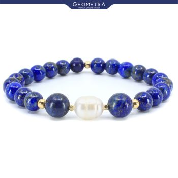 Lapis Lazuli | Barok İnci | 22 Ayar Altın Kaplama Premium Doğaltaş Bileklik Seti - Görsel 2