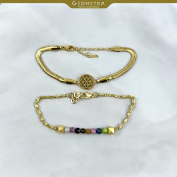 Turmalin | Yeşim Taşı | Lapis Lazuli | Yaşam Çiçeği | Premium Doğal Taş 22K Bileklik