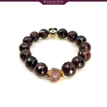 Lal Taşı Garnet | Yakut | Hematit | İkili Doğal Taş Bileklik | Premium 14K Siyah Nazar Aksesuar - Görsel 2