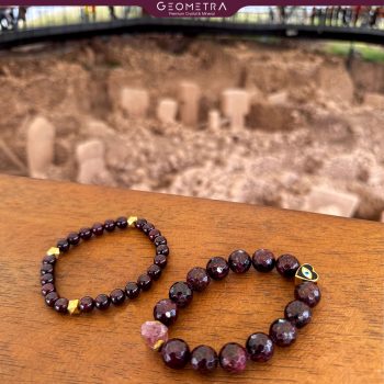 Lal Taşı Garnet | Yakut | Hematit | İkili Doğal Taş Bileklik | Premium 14K Siyah Nazar Aksesuar - Görsel 4