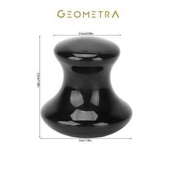 Obsidyen Doğal Taş | Vücut & Yüz Masaj Aleti | Geometra Anti Aging Spa Gua Sha - Görsel 3
