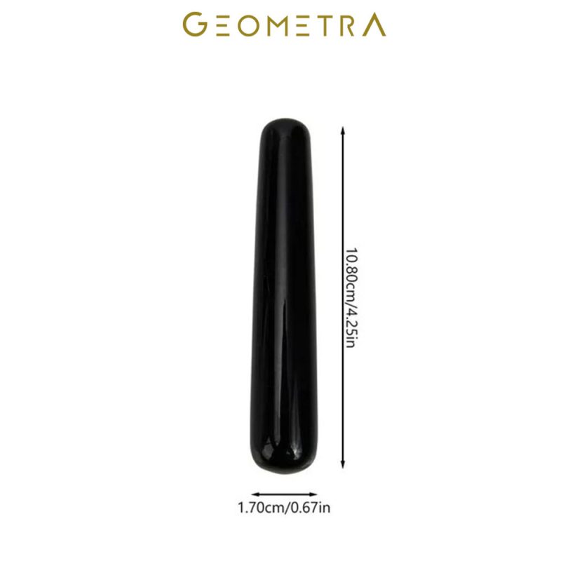 Obsidyen kalin kalem cubuk akupunktur gua sha dogal tas yuz masaj aleti yaslanma karsiti guzellik cilt bakim aleti geometra concept olcu
