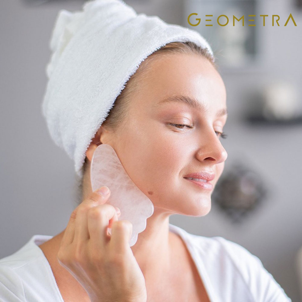 Pembe Kuvars Gua Sha Taşı | Gül Kuvars Vücut & Yüz Masaj Aleti - Görsel 3