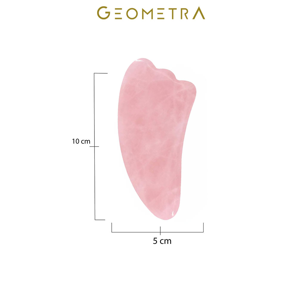 Pembe Kuvars Gua Sha Taşı | Gül Kuvars Vücut & Yüz Masaj Aleti - Görsel 2