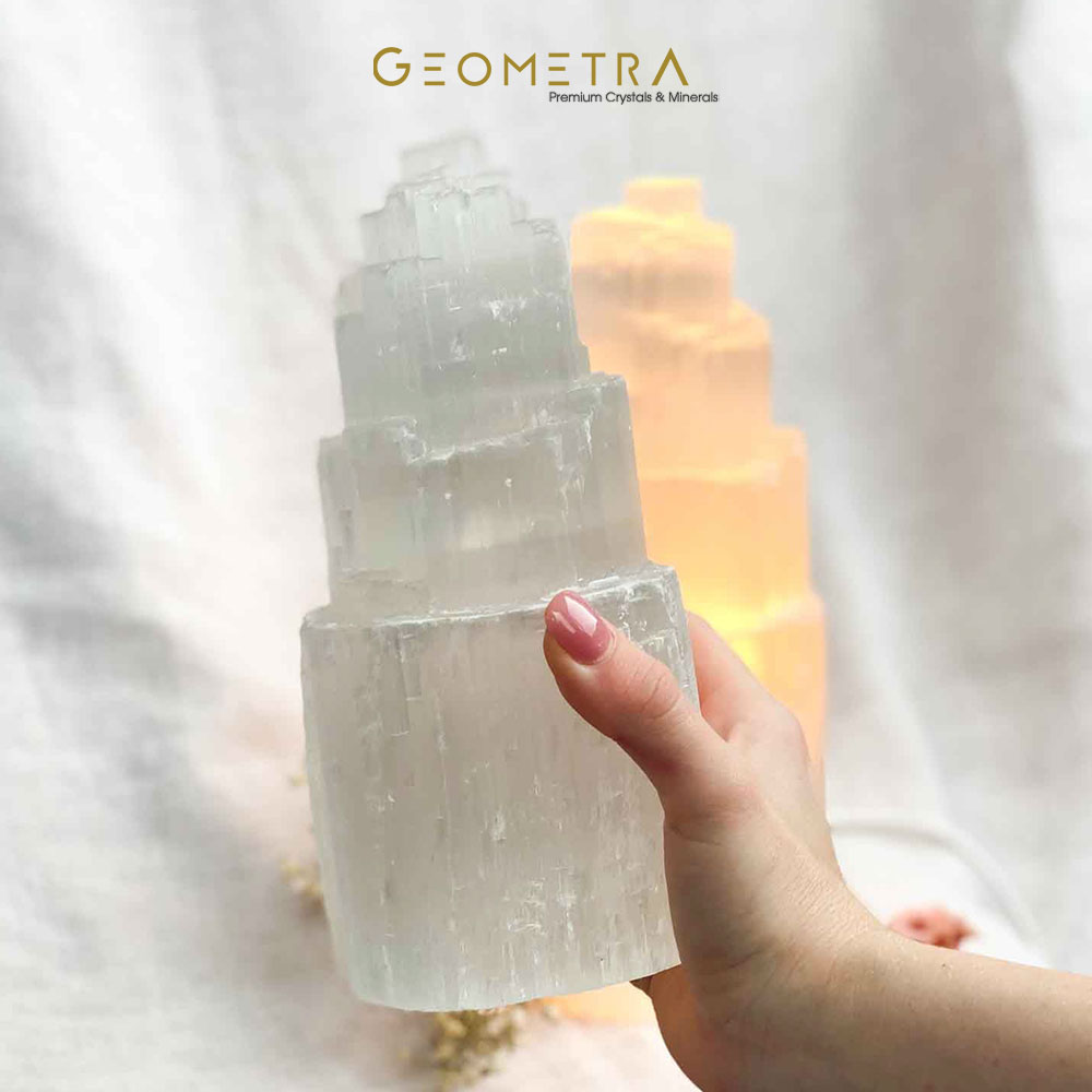 Selenit Taşı | Tuz Lamba | Kristal Gece Lambası | Doğal Taş Bileklik Temizleme 1.600 kg. - Görsel 3