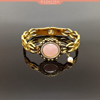 Pembe Kuvars | İnci | Çelik Bileklik | Doğal Taş Hediye Bileklik