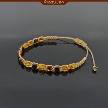Kehribar Taşı Makrome Doğal Taş Bileklik Sertifikalı Sarı Kırmızı | Amber Taşı - Görsel 3