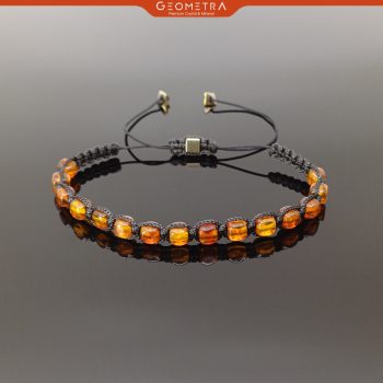 Kehribar Taşı Makrome Doğal Taş Bileklik Sertifikalı Gold | Amber Taşı